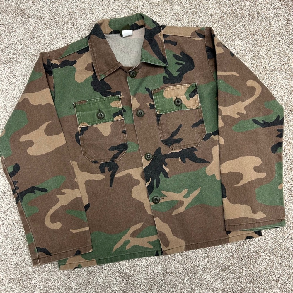 Vintage Camo Gear‎ Camo Shirt Jacket YOUTH Boys Size 14 Button USA Made